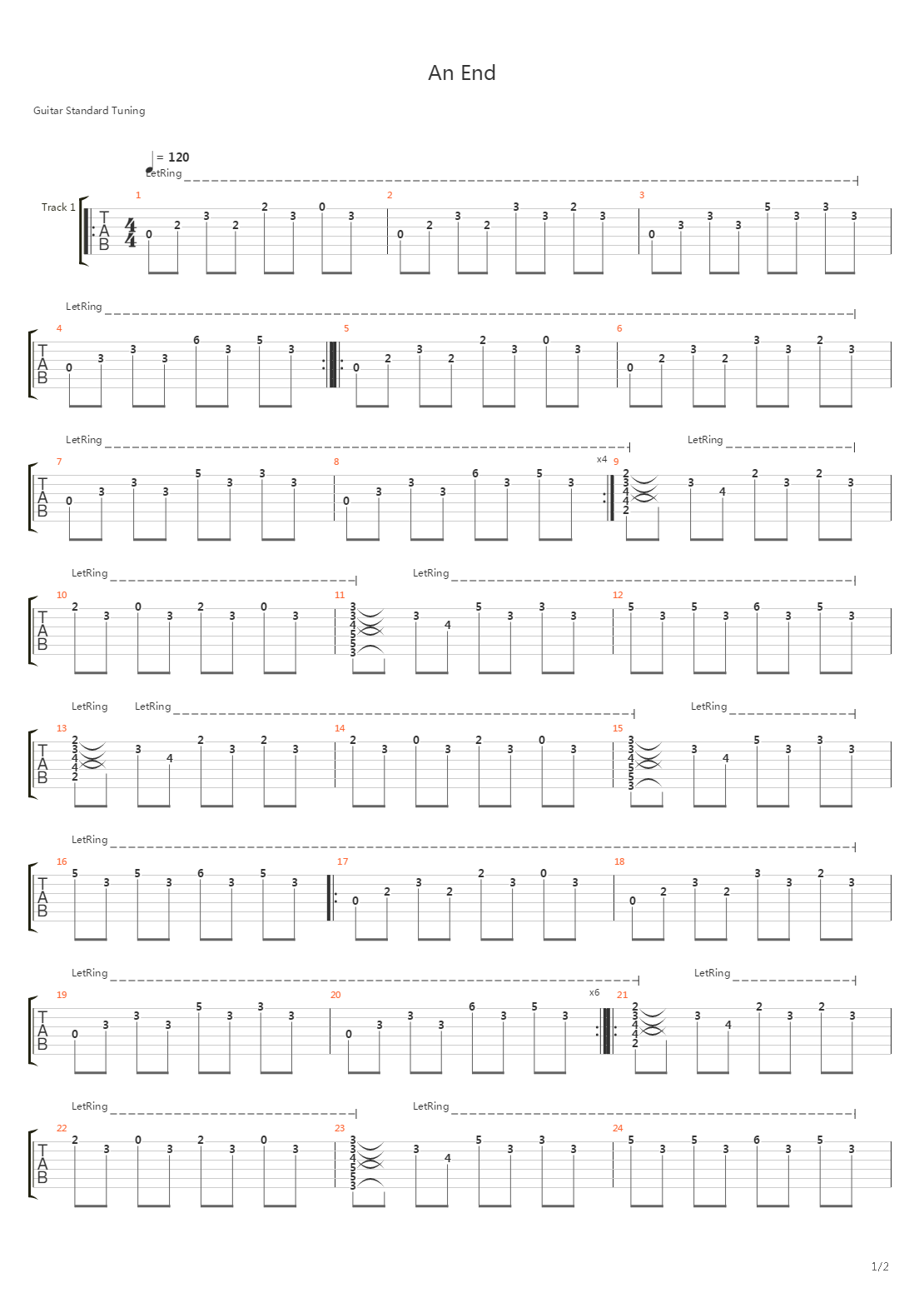 An End吉他谱