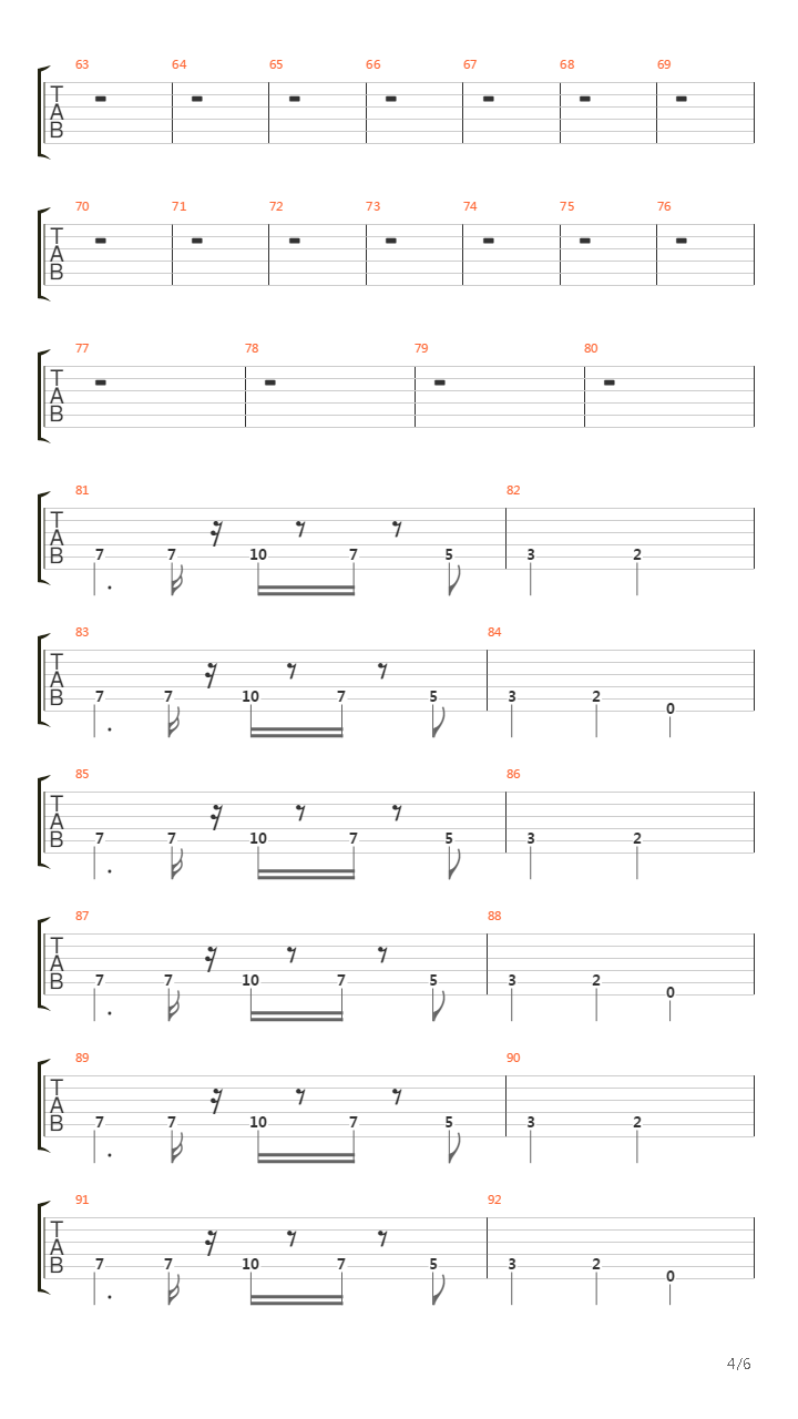 Seven Nation Army In Standard E Tuning吉他谱