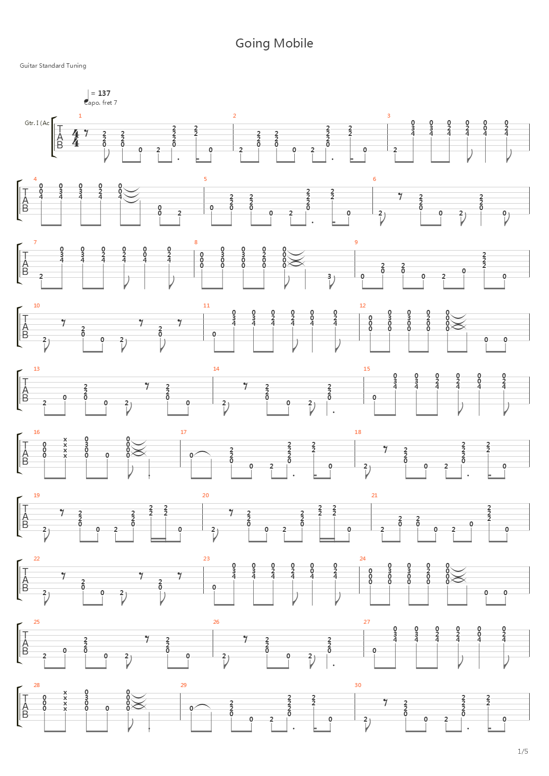 Going Mobile吉他谱