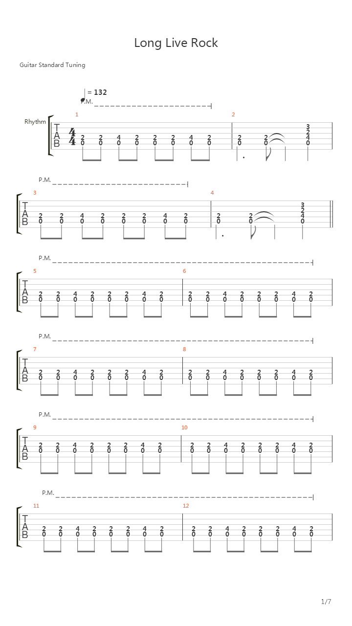 Long Live Rock吉他谱