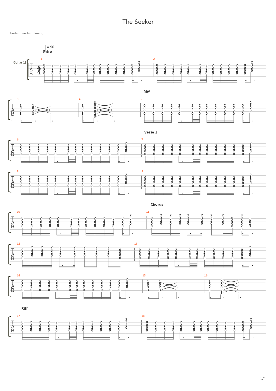 The Seeker吉他谱
