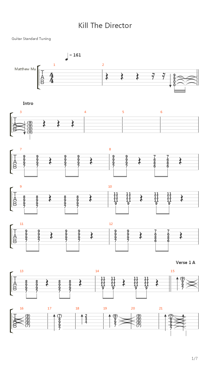 Kill Director Correct吉他谱