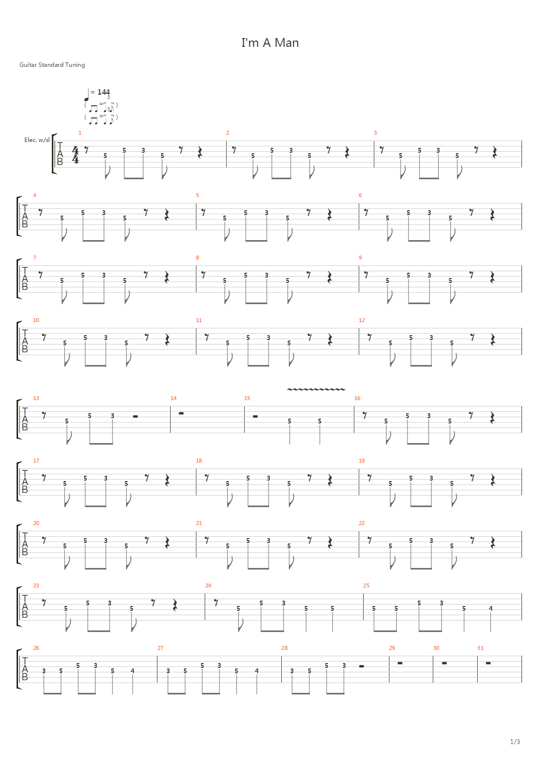 I'm A Man吉他谱