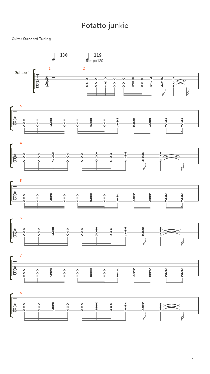 Potato Junkie吉他谱