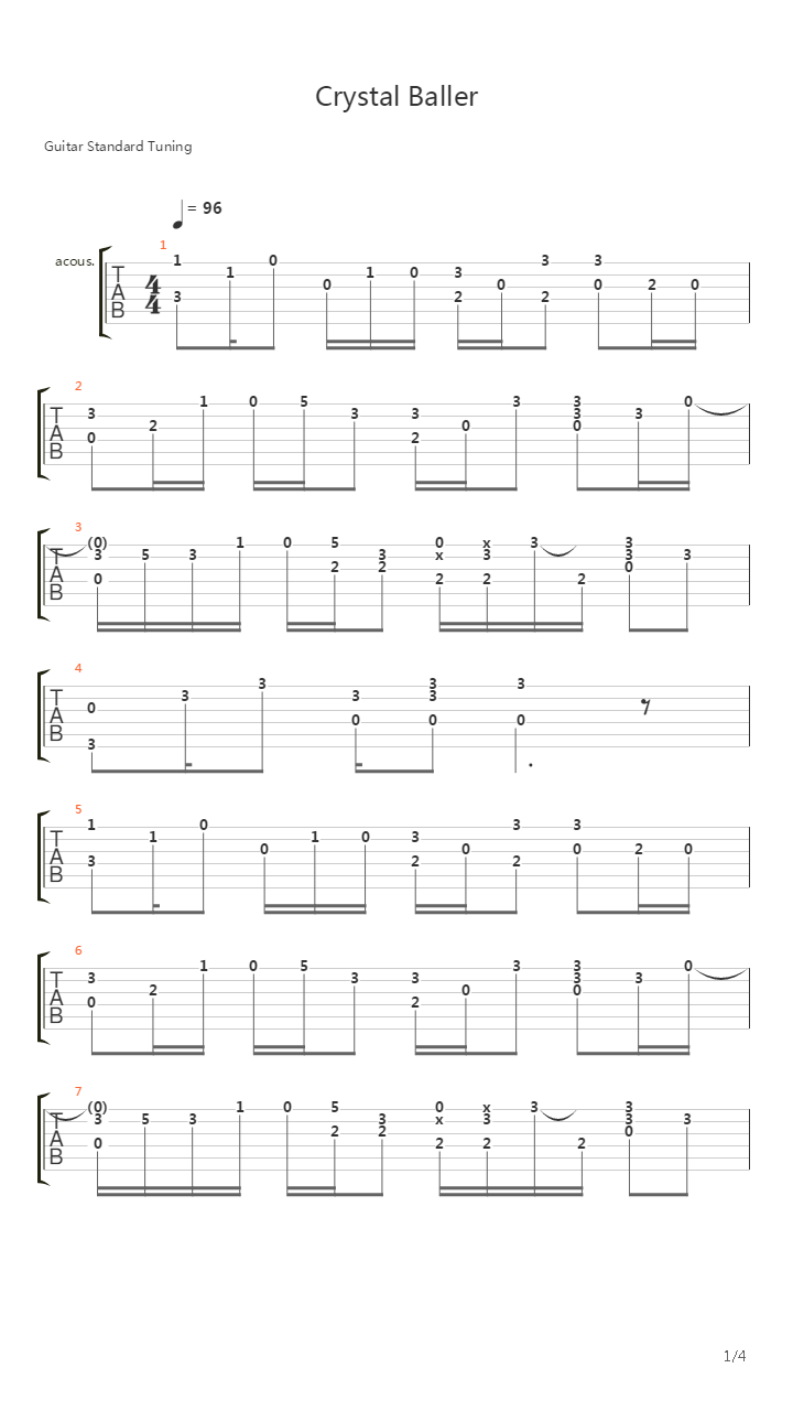 Crystal Baller吉他谱