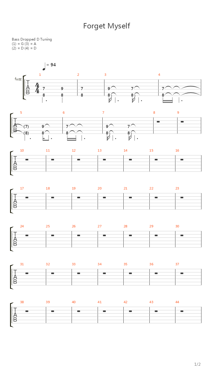 Forget Myself吉他谱