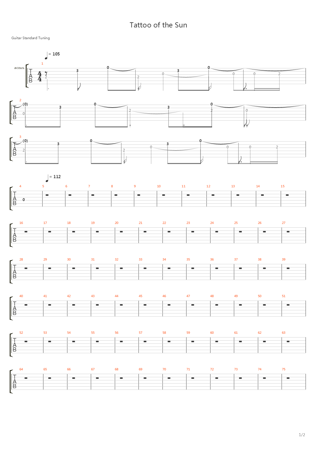 Tattoo Of The Sun吉他谱