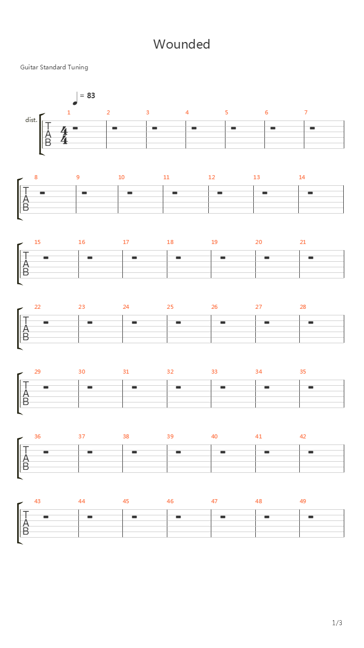 Wounded吉他谱