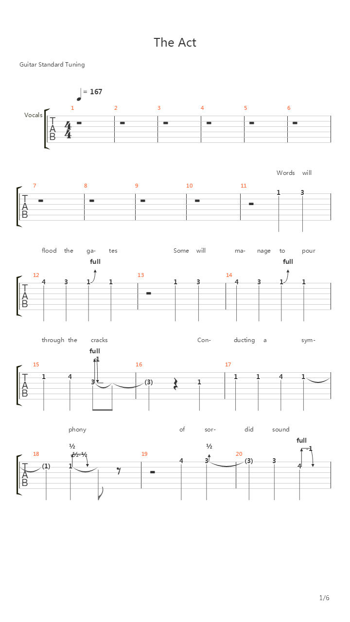 The Act吉他谱