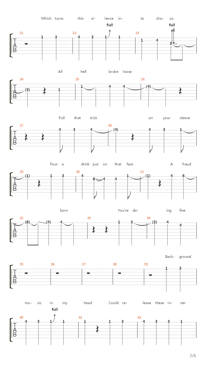 The Act吉他谱