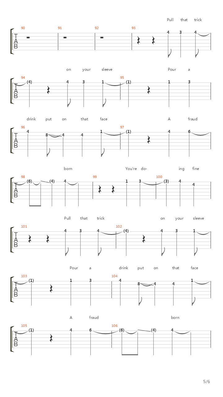 The Act吉他谱