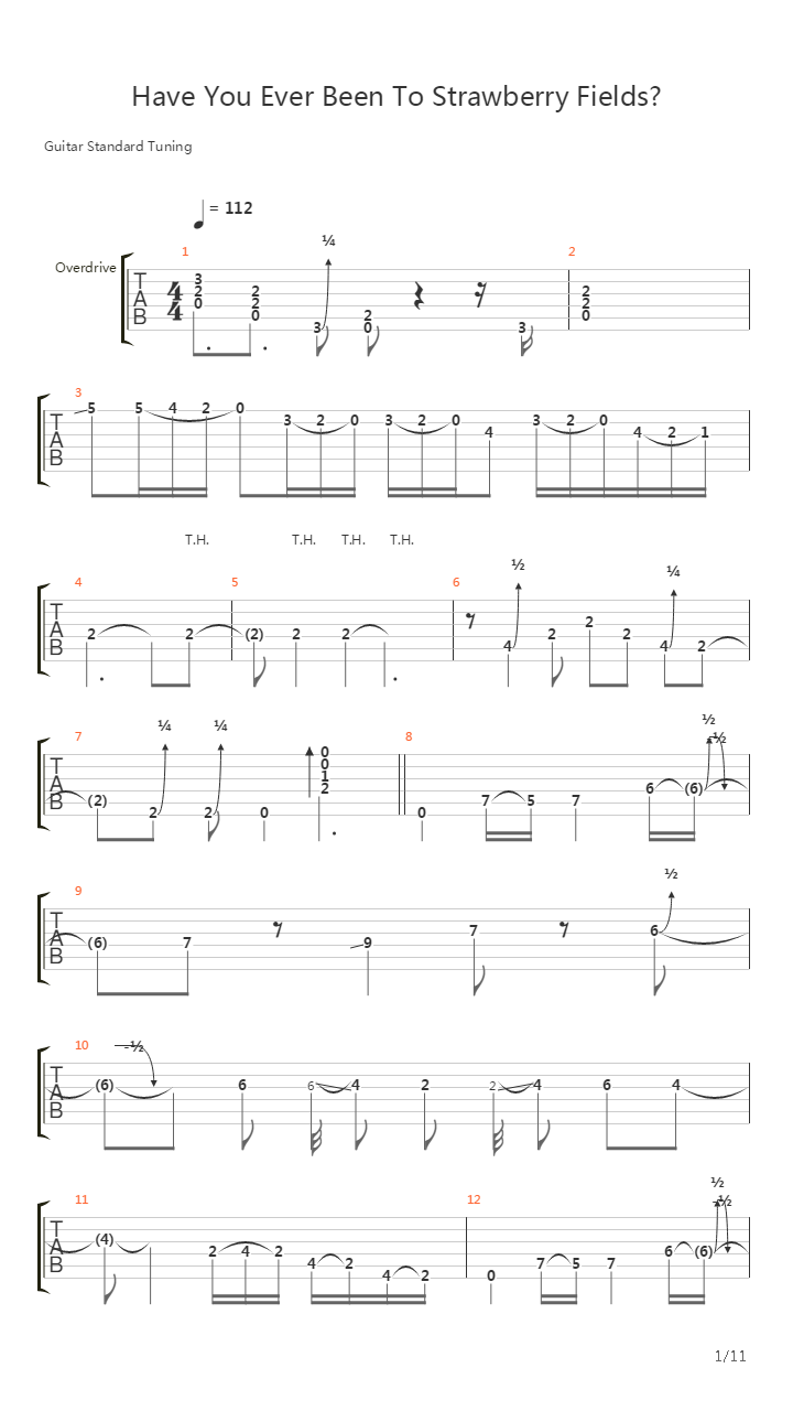 Have You Ever Been To Strawberry Fields吉他谱
