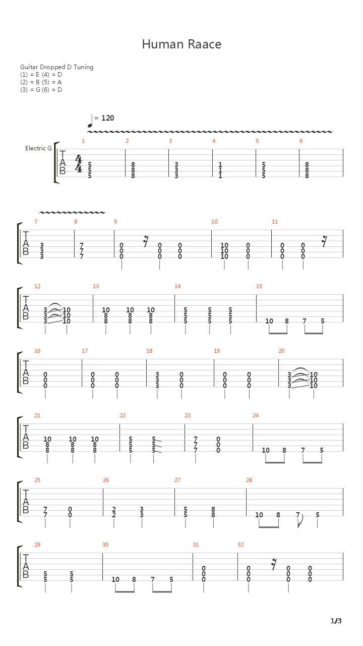 Human Race吉他谱