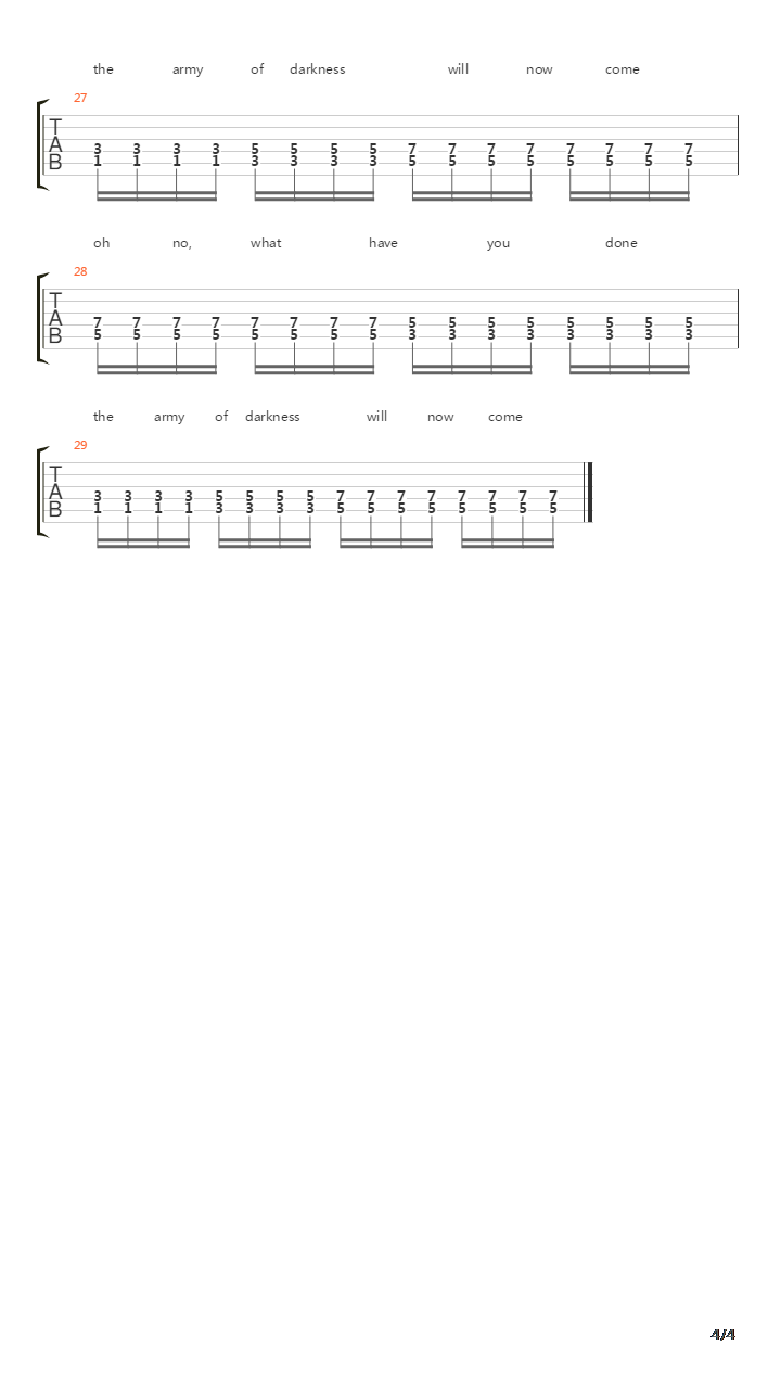 Army Of Darkness吉他谱