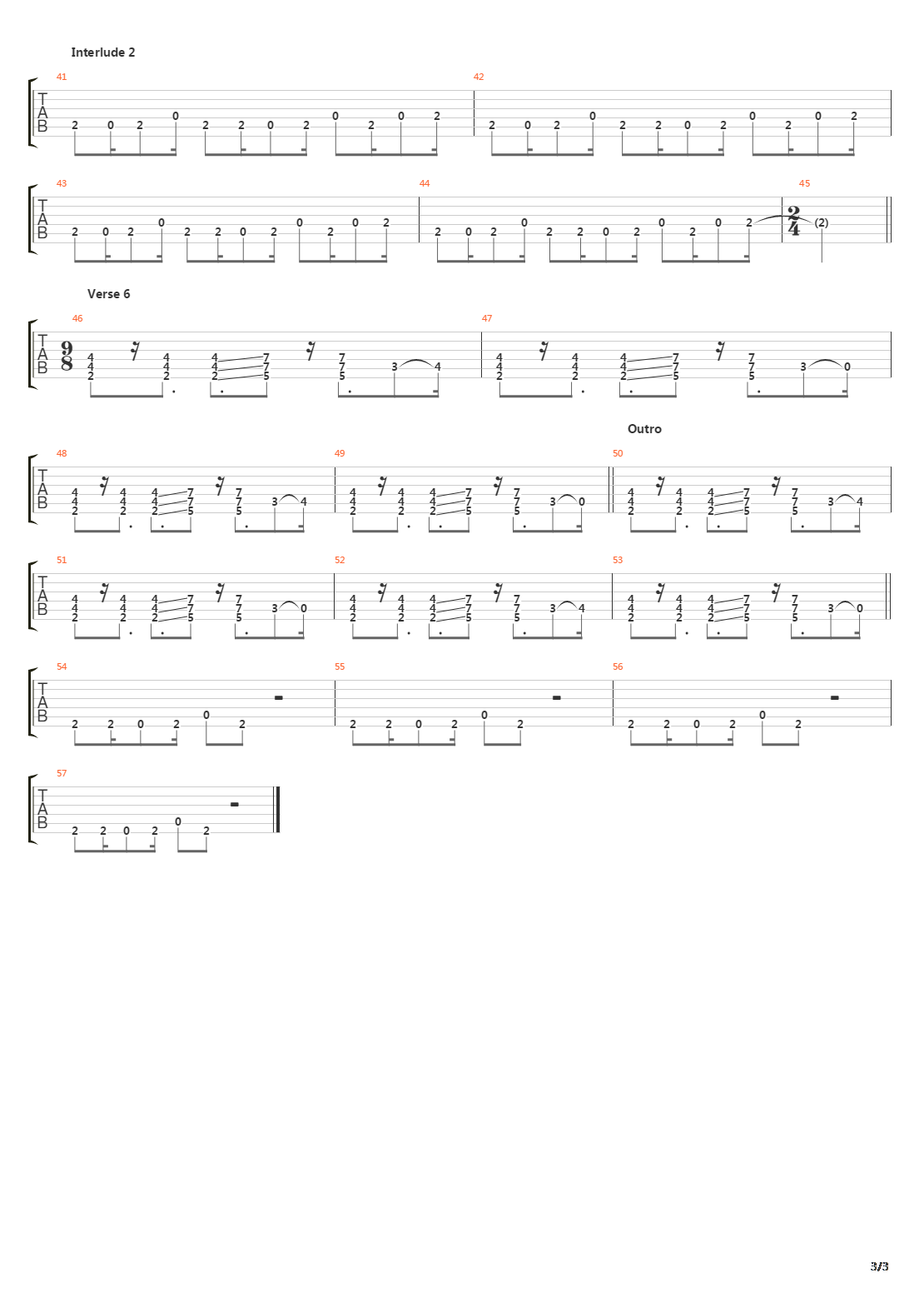 Backslider吉他谱