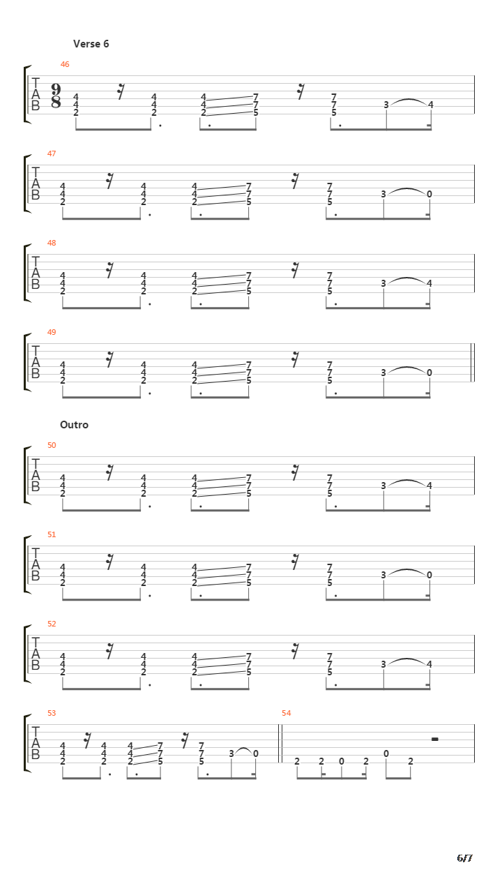 Backslider吉他谱