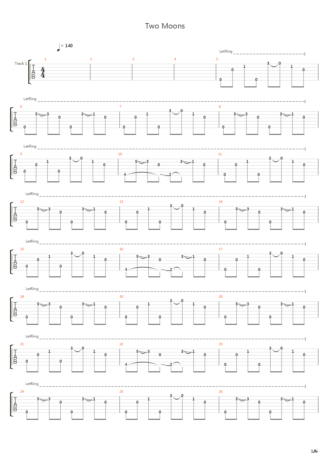 Two Moons吉他谱