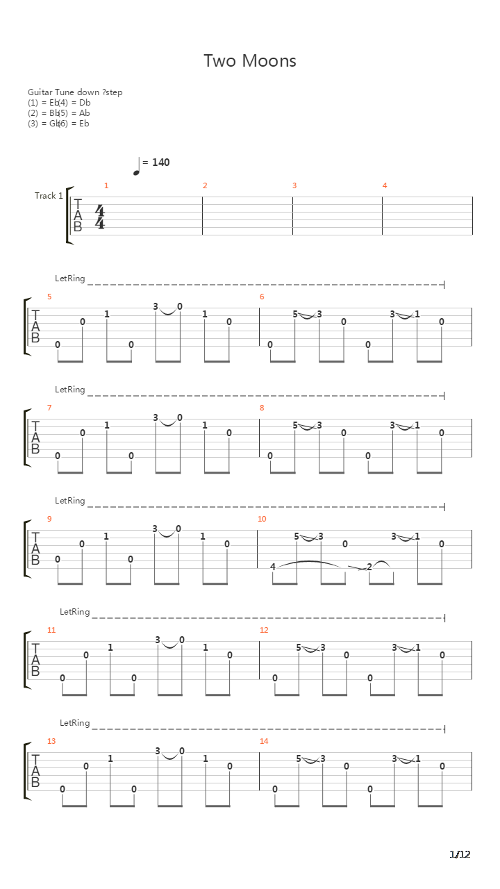 Two Moons吉他谱