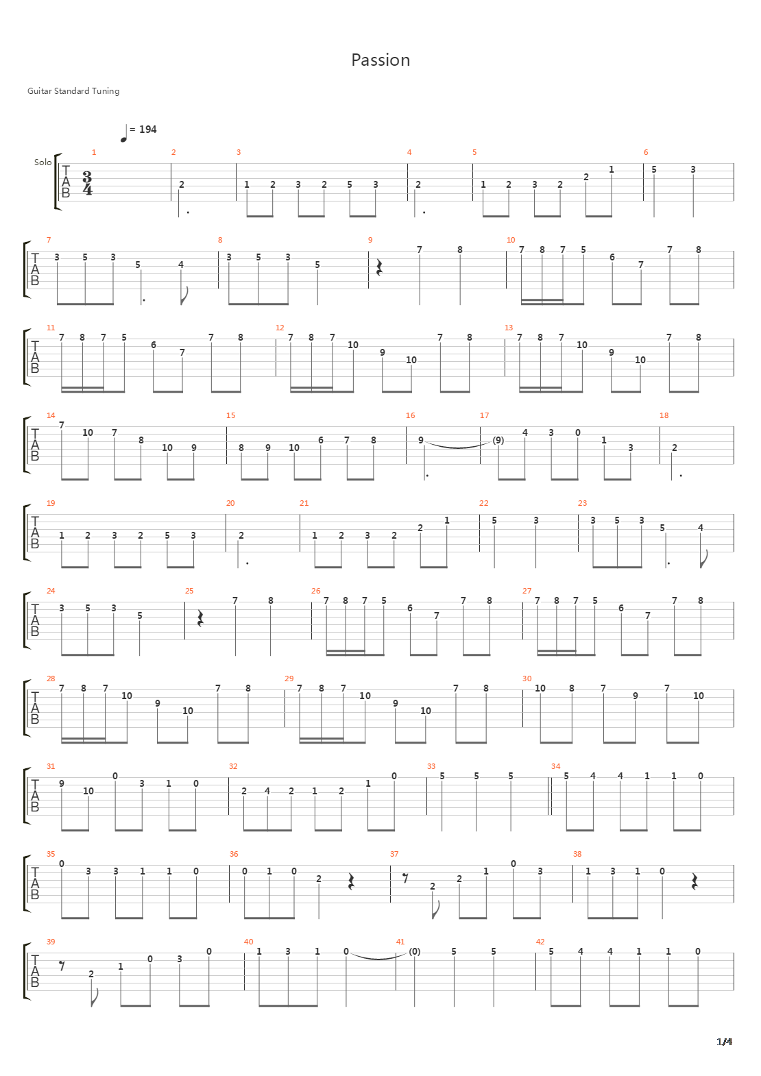 Passion吉他谱
