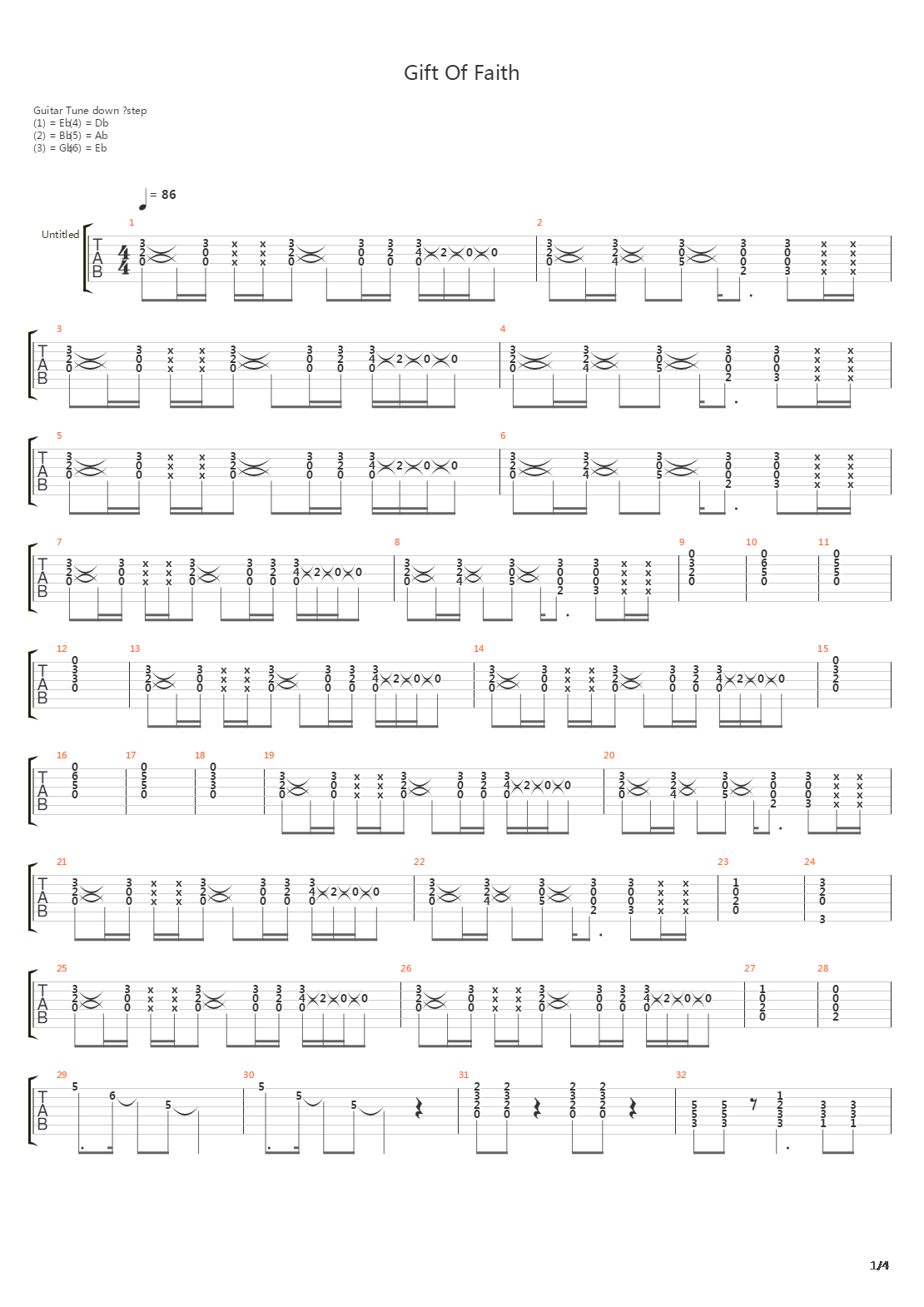 Gift of Faith吉他谱