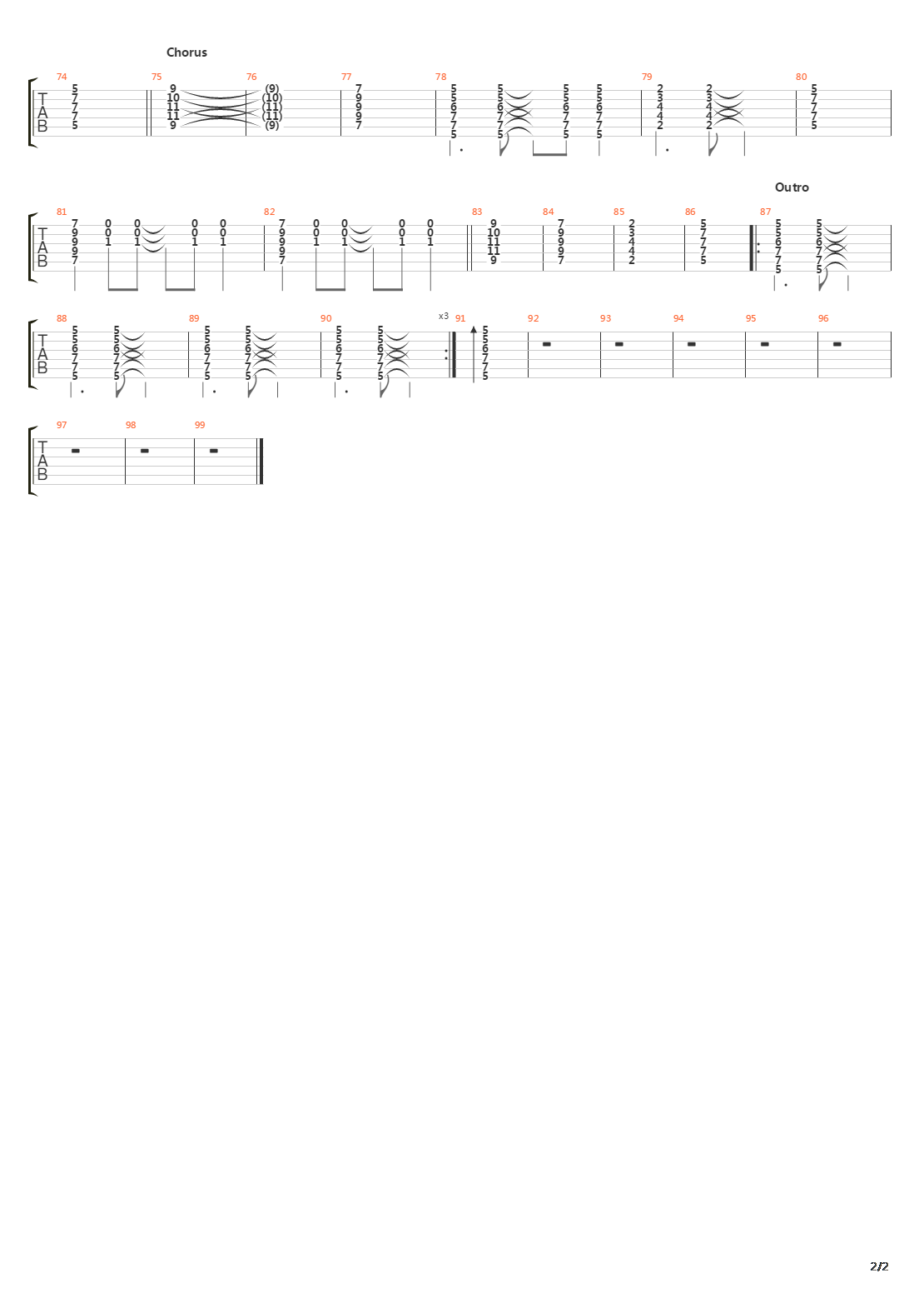 Across The Lines吉他谱