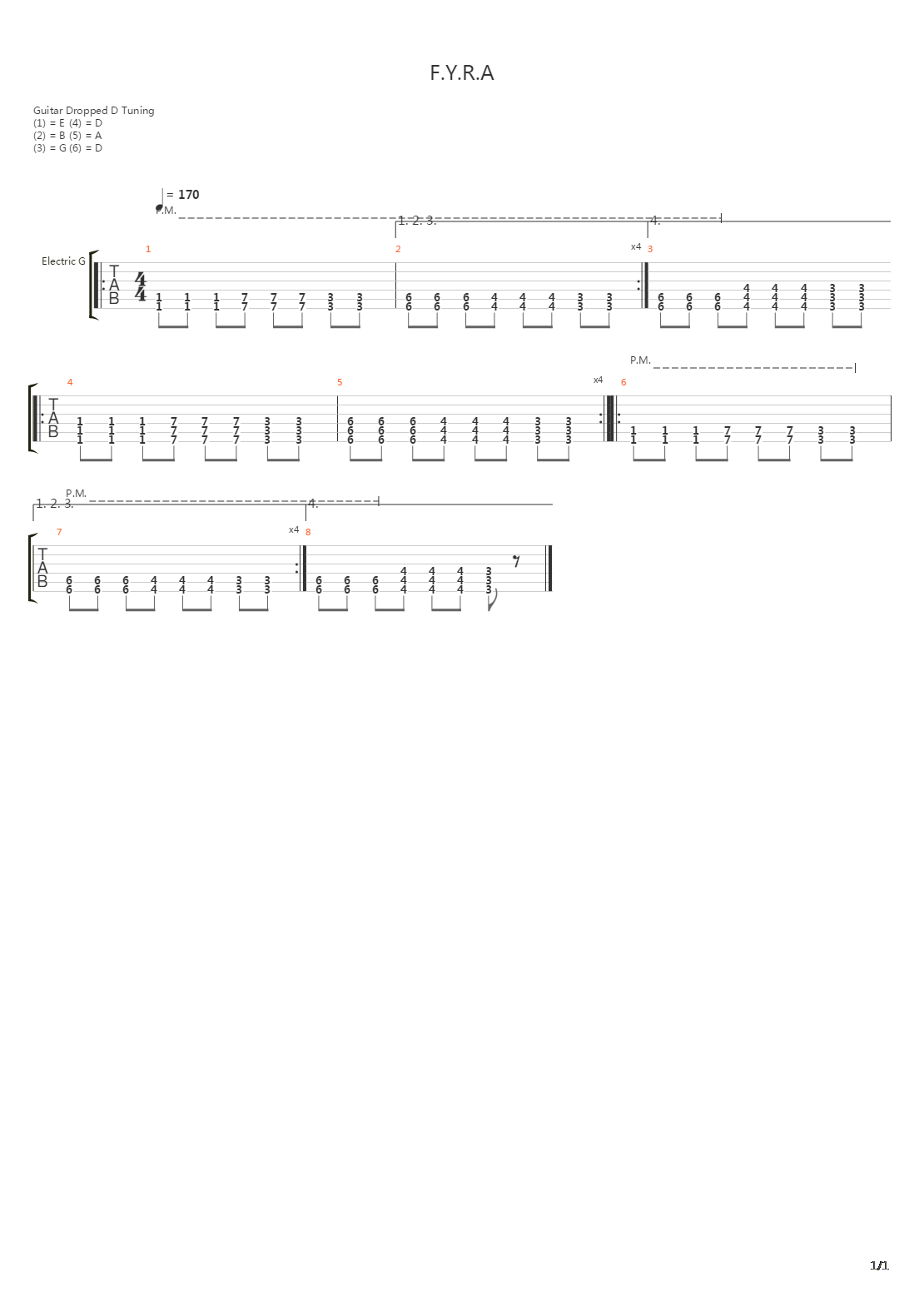 FYRA吉他谱