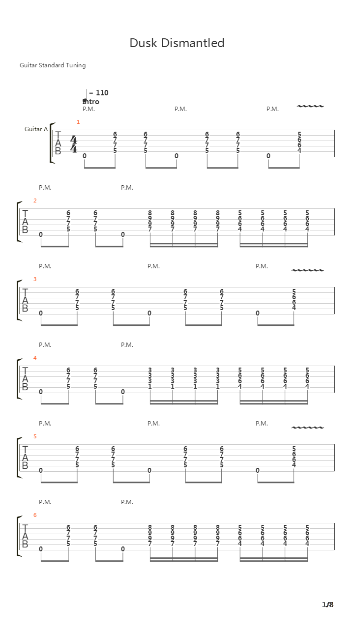 Dusk Dismantled吉他谱