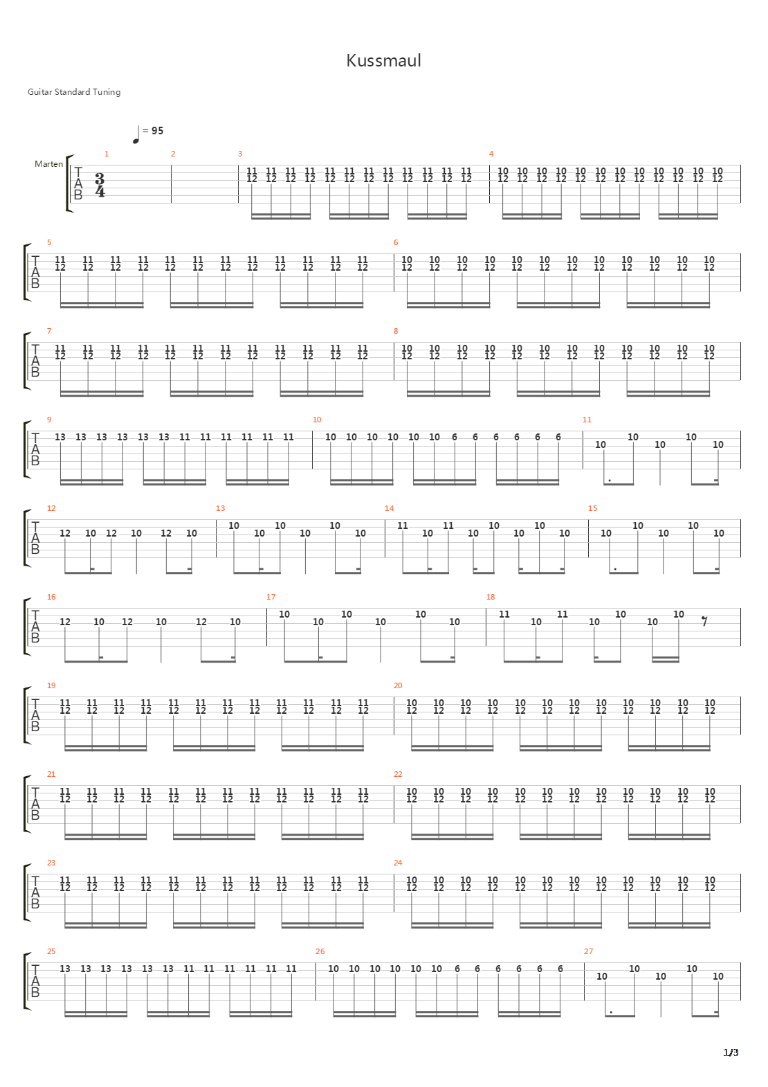 Kussmaul吉他谱