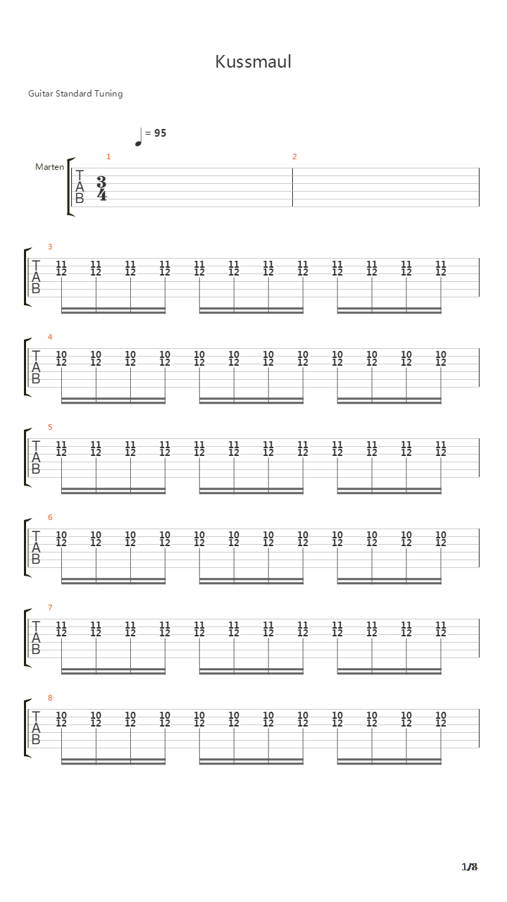 Kussmaul吉他谱