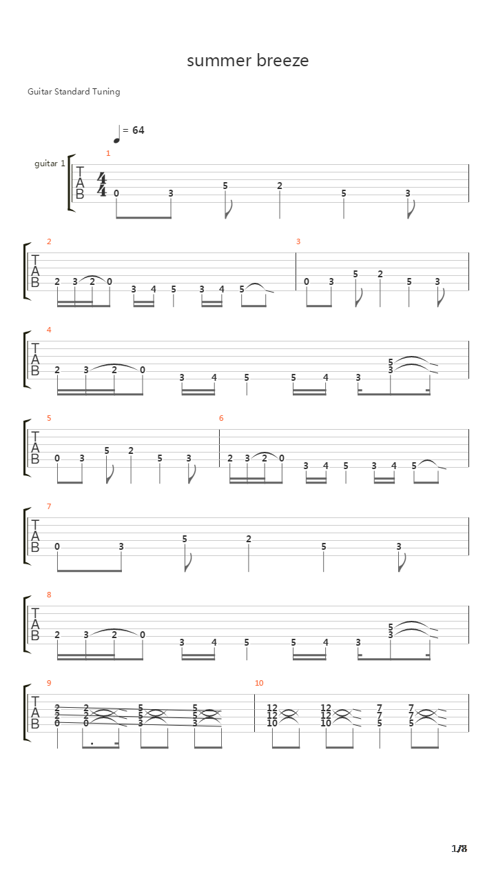 Summer Breze吉他谱