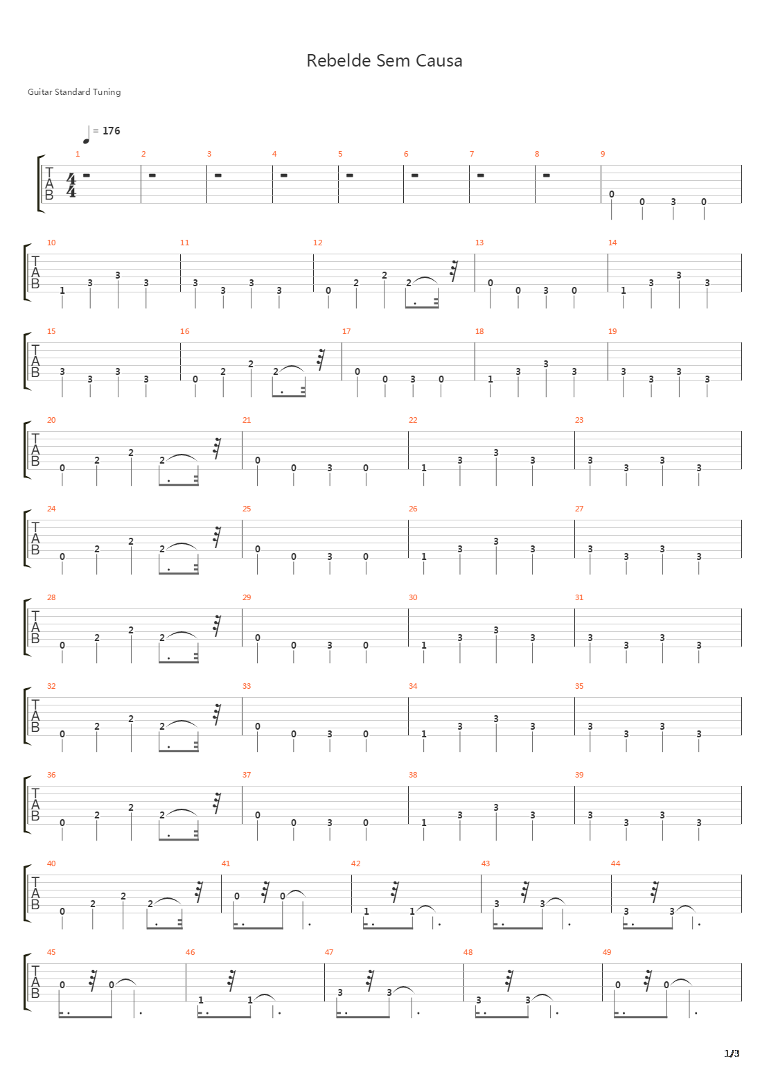 Rebelde Sem Causa吉他谱