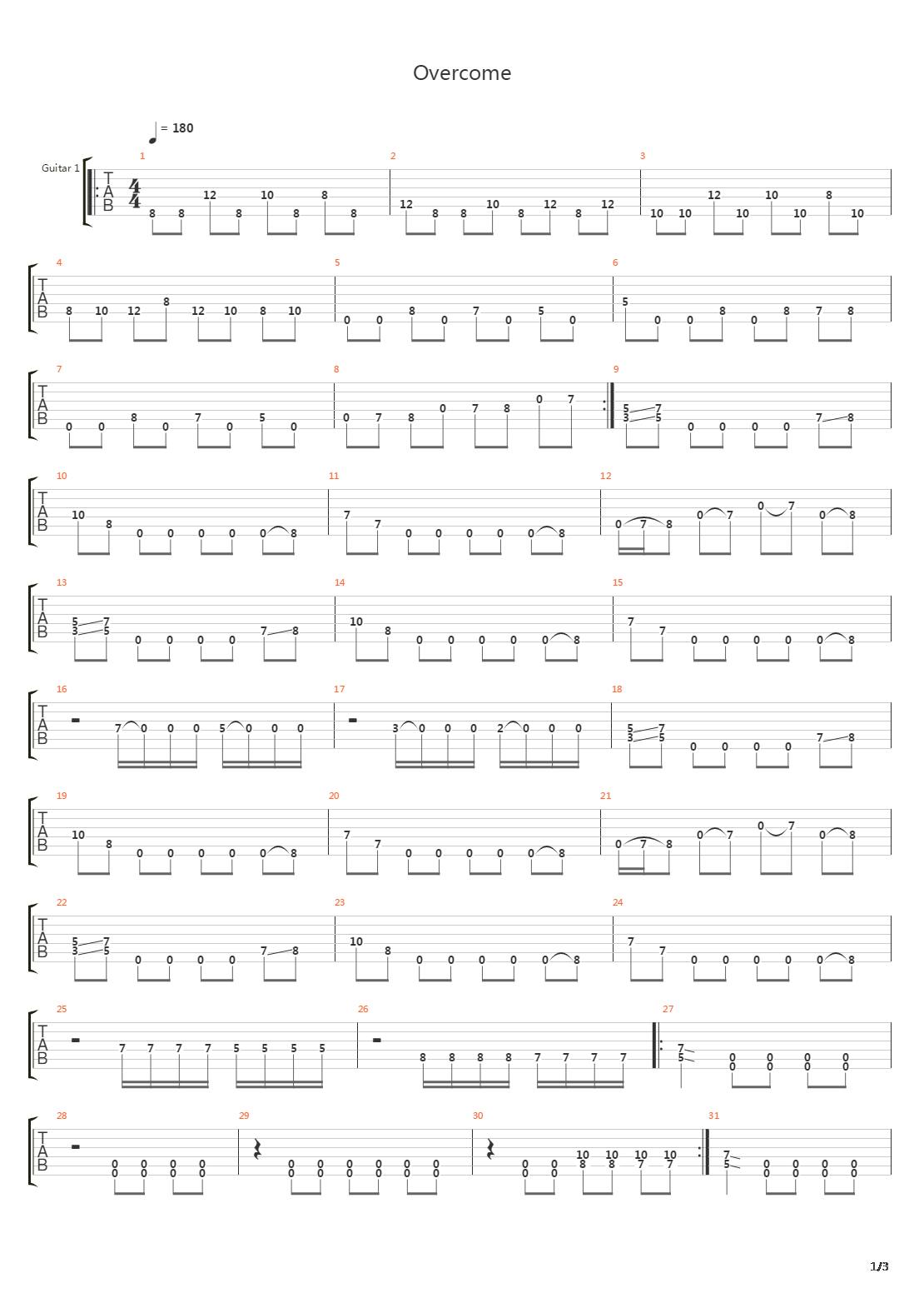 Overcome吉他谱