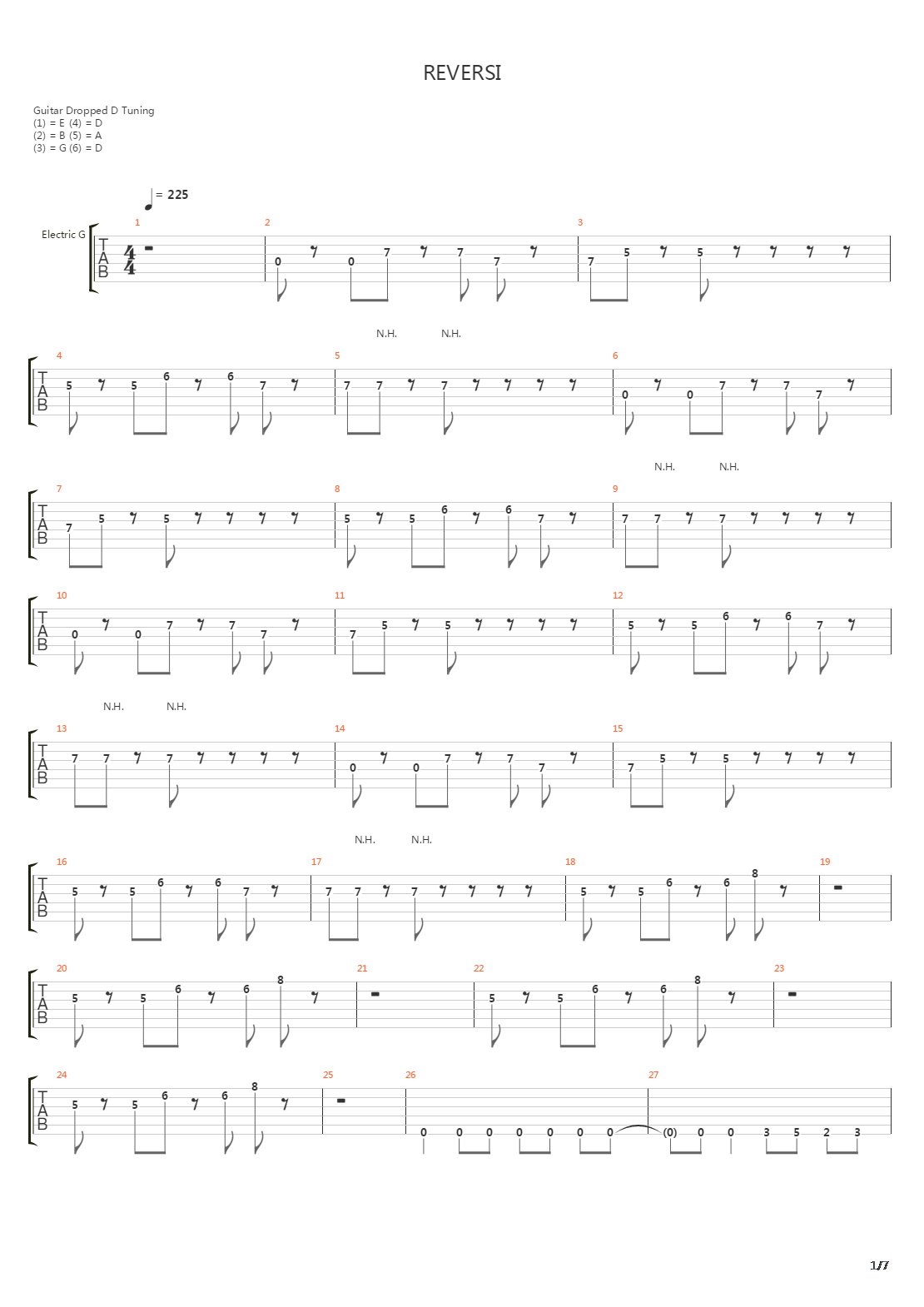 Reversi吉他谱