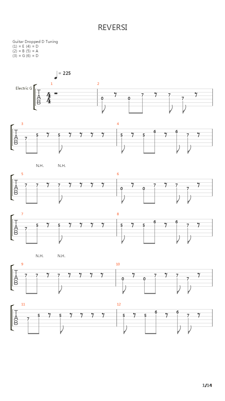 Reversi吉他谱