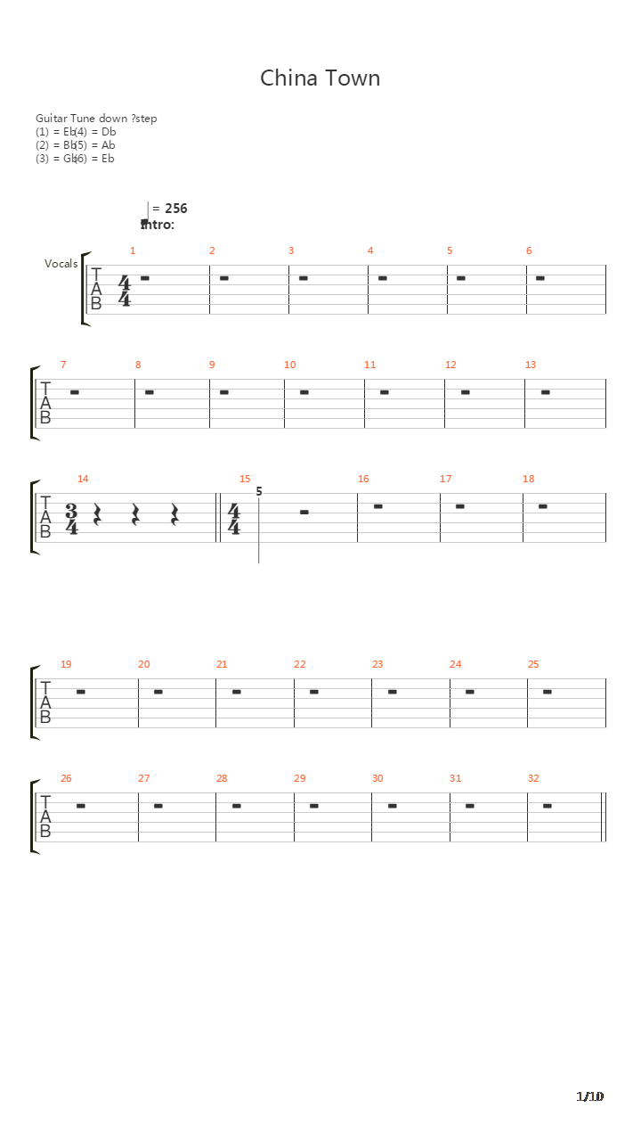 China Town吉他谱