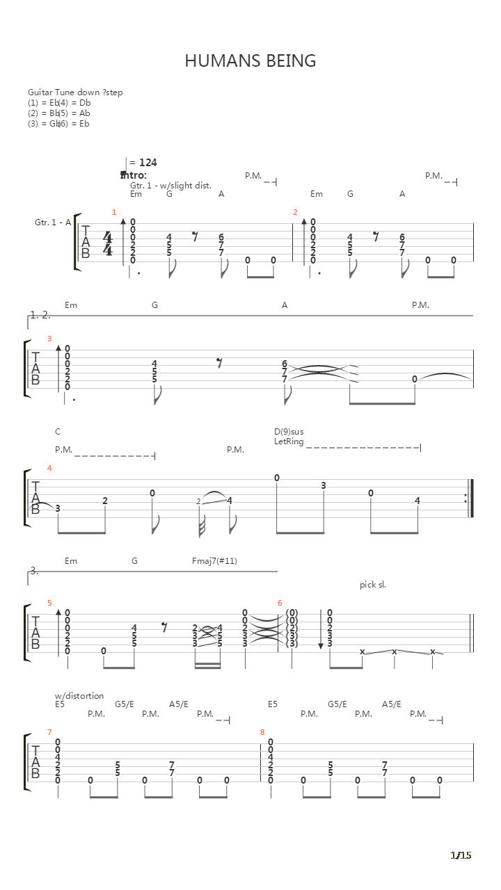 Humans Being吉他谱