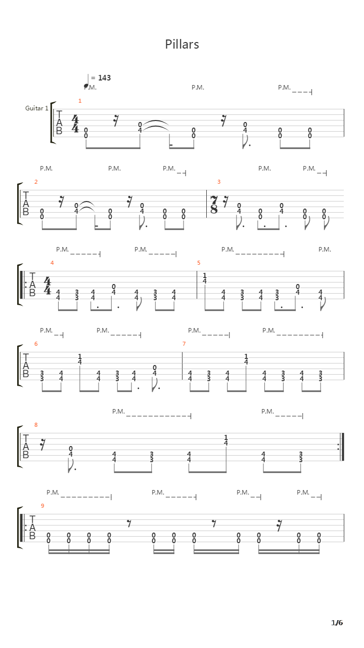 Pillars吉他谱