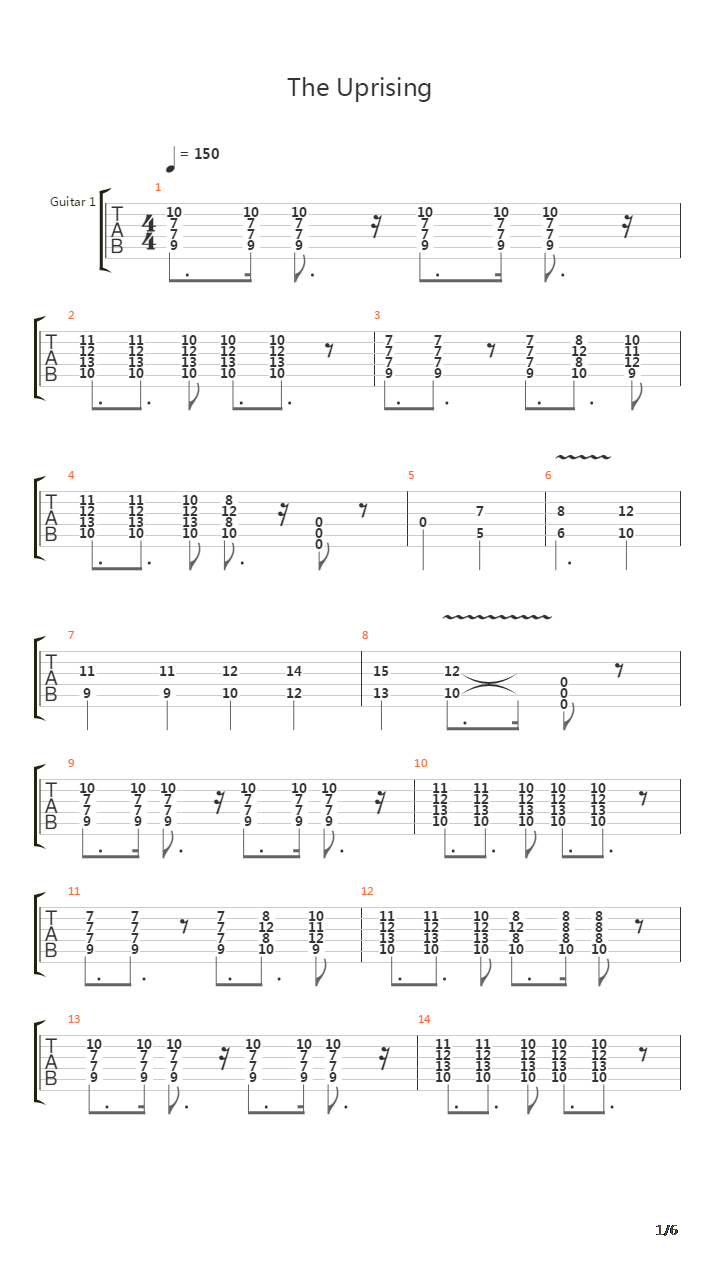 The Uprising吉他谱