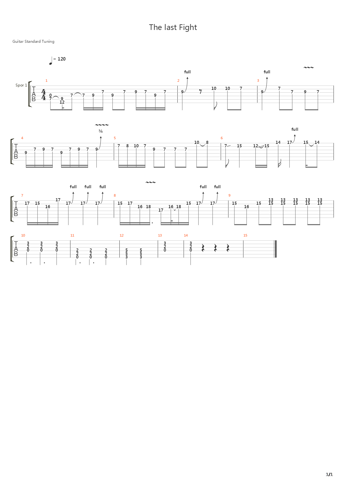 The Last Fight (Solo)吉他谱