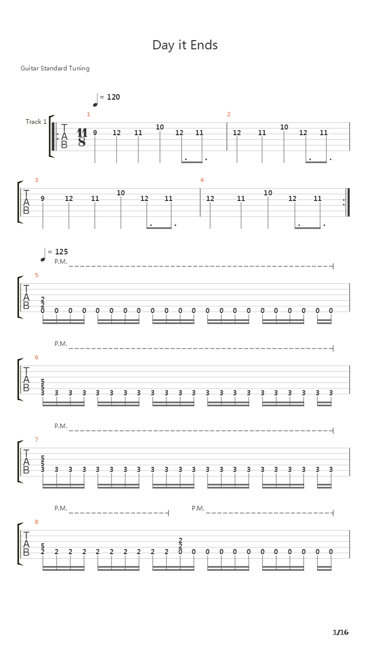 Day It Ends吉他谱