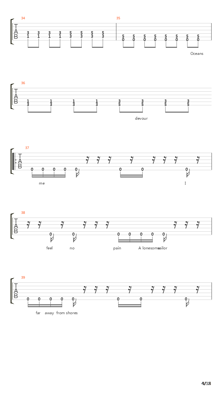 Pulled Into The Abyss吉他谱