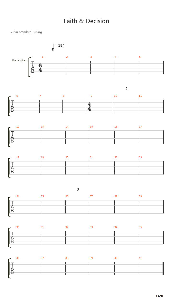 Faith And Decision吉他谱