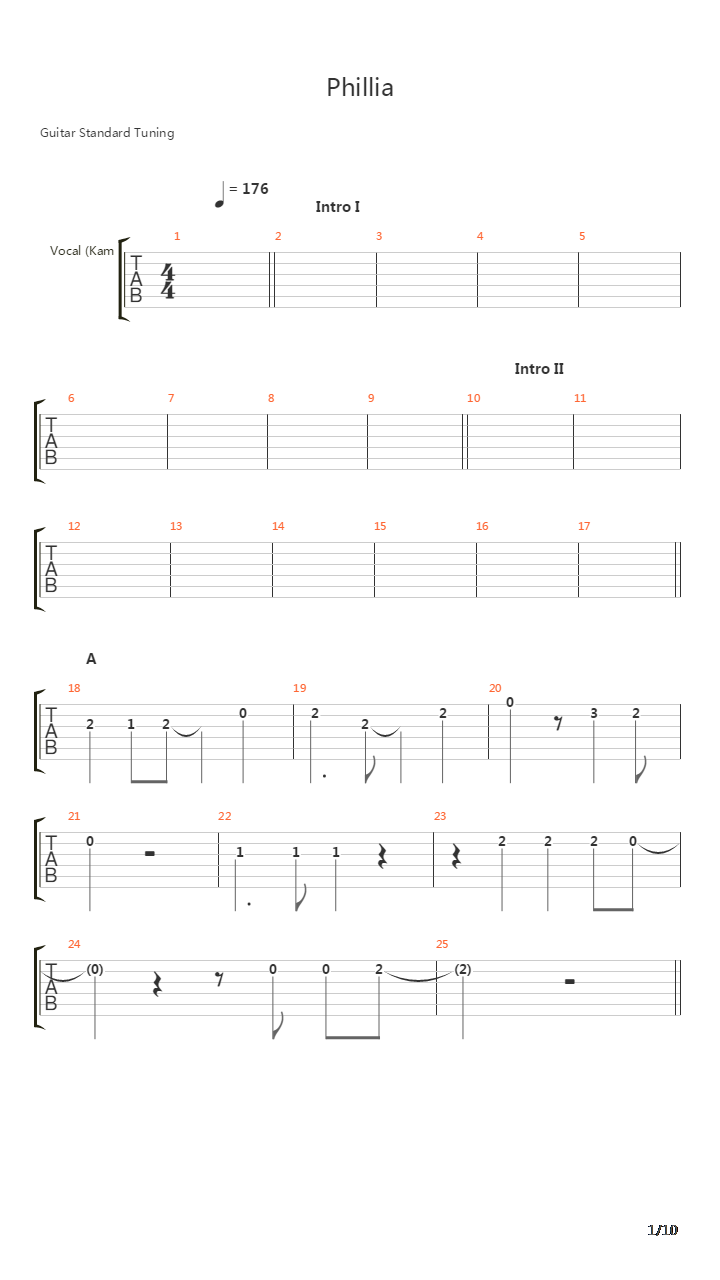 Philia吉他谱