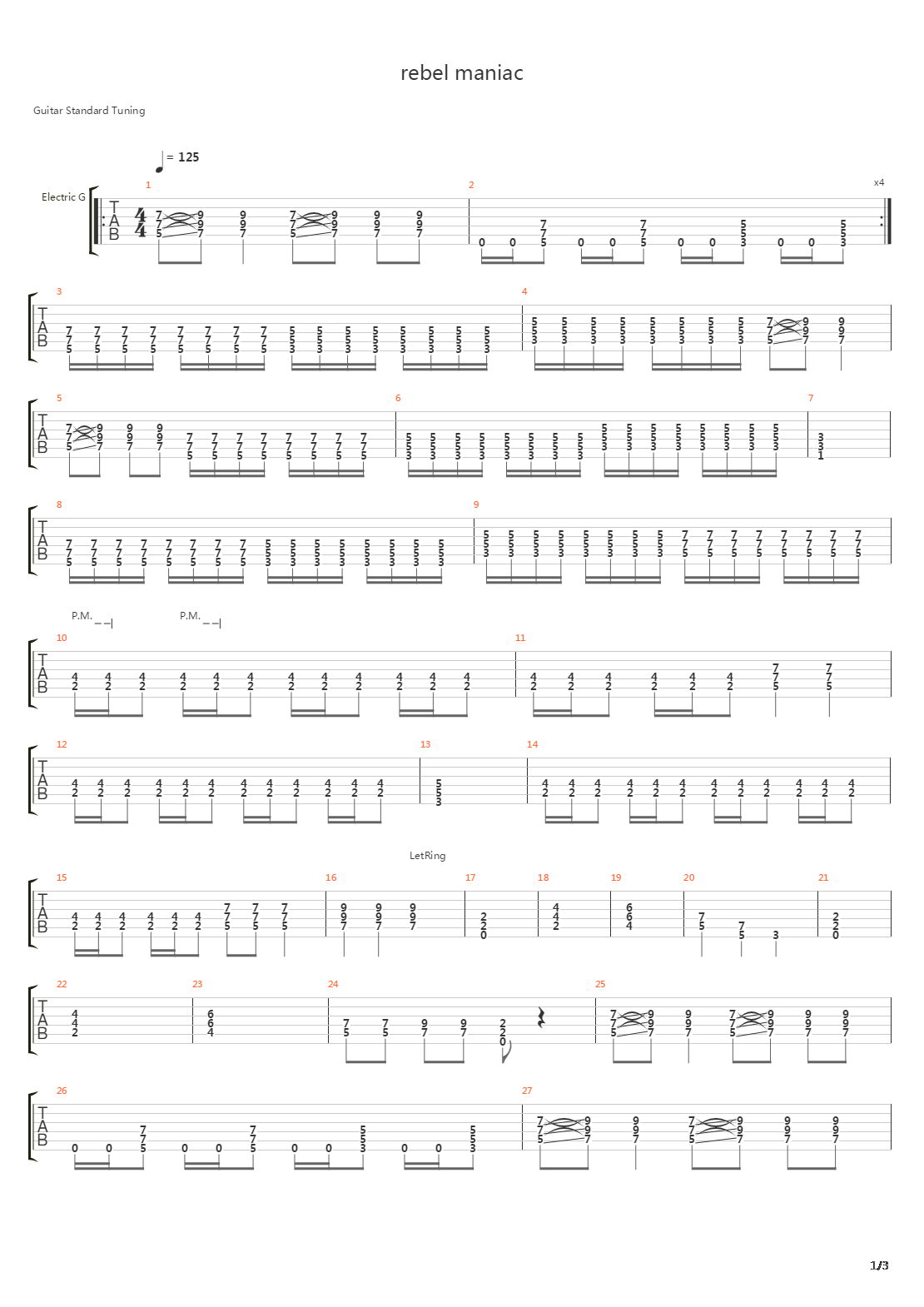 Rebel Maniac吉他谱