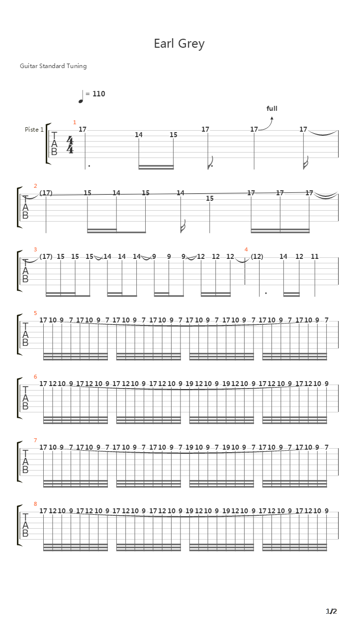 Earl Grey (Solo)吉他谱