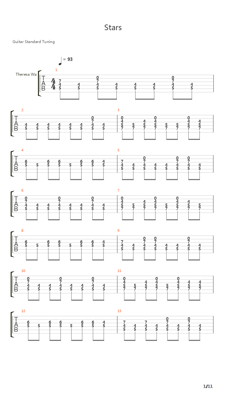 Stars吉他谱