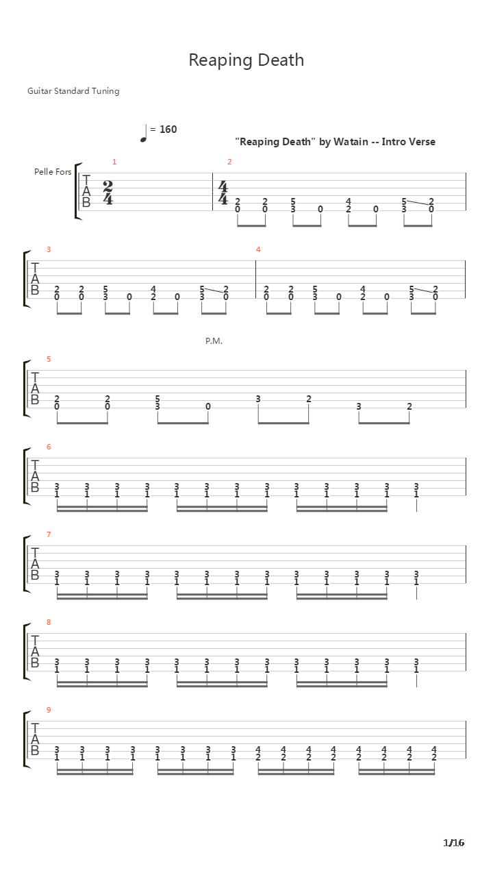 Reaping Death吉他谱