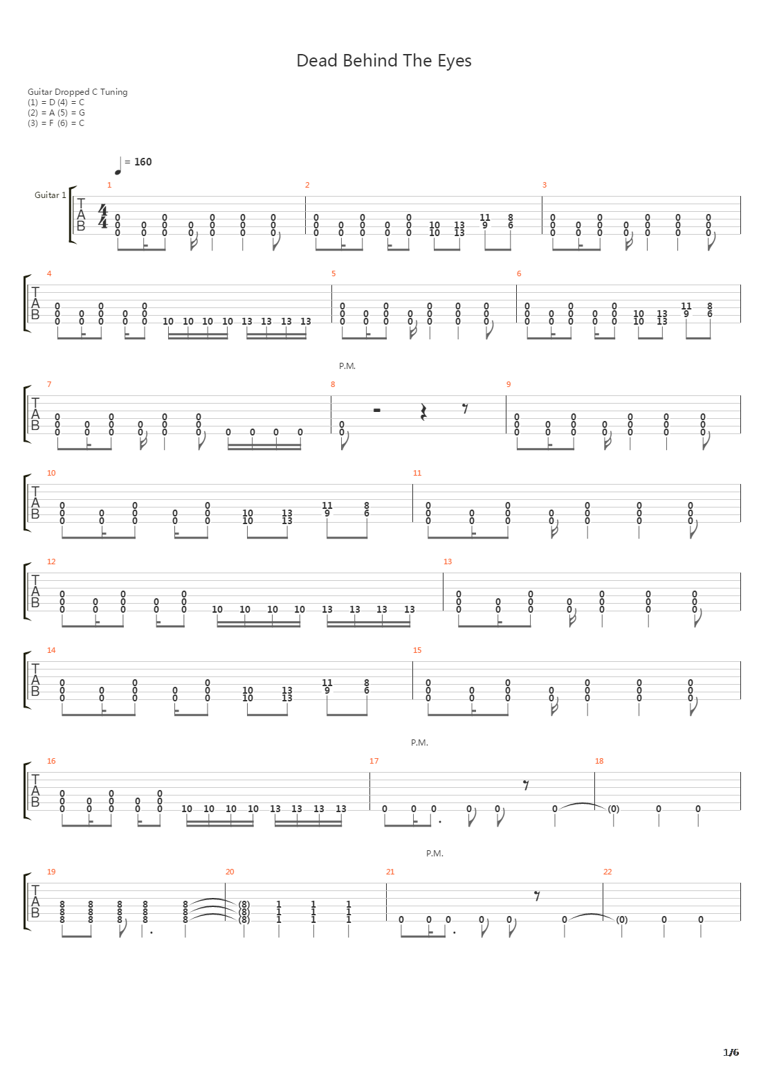 Dead Behind The Eyes吉他谱