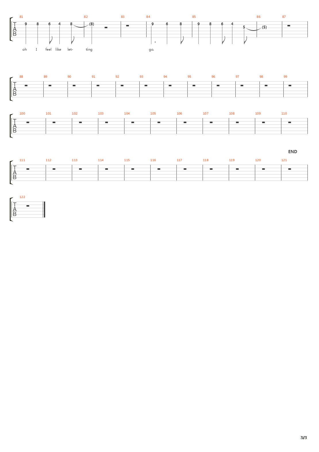 Letting Go吉他谱