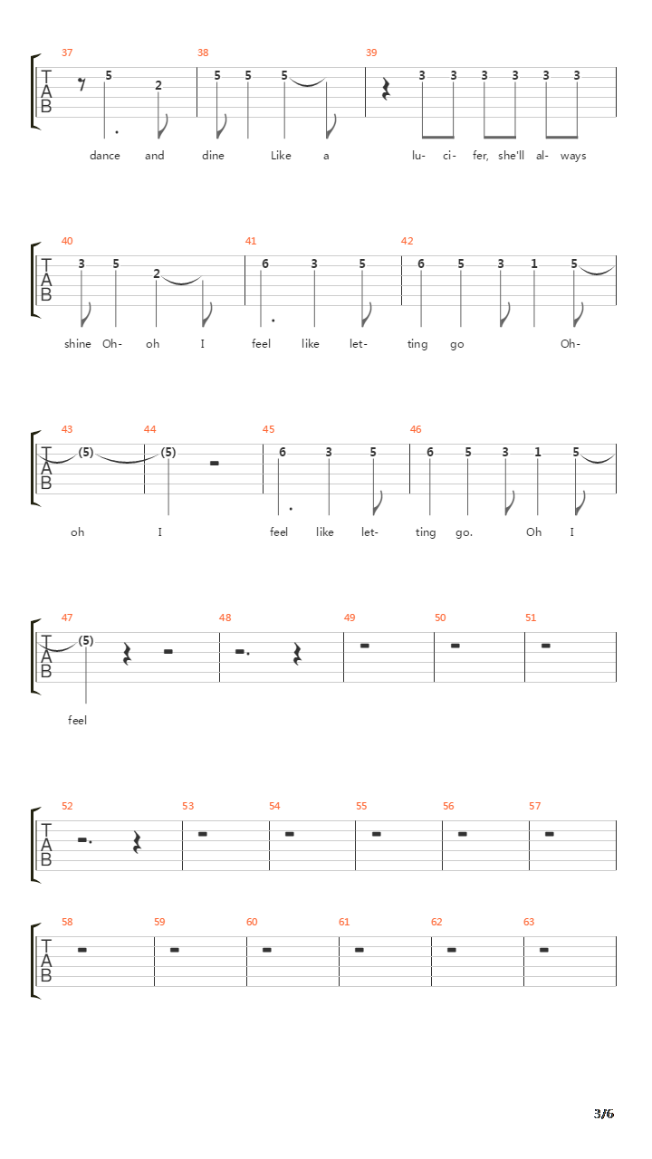 Letting Go吉他谱